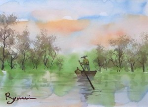丹羽辰男様 の 水彩画 「帰去来の辞」 丹羽辰男様 の 水彩画 「帰去来の辞」